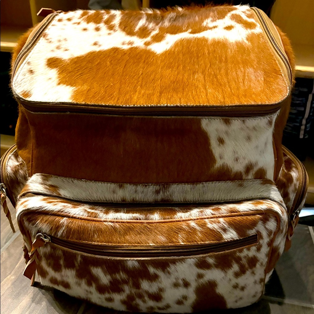 XL genuine cow hide diaper bag